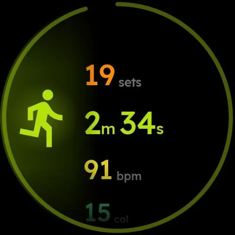 RepTrackr workout summary with sets, duration, heart rate and calories on a Wear OS watch